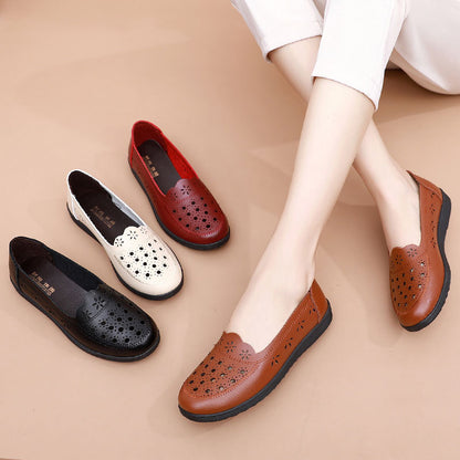 22025🔥Zapatos de cuero con suela blanda hueca