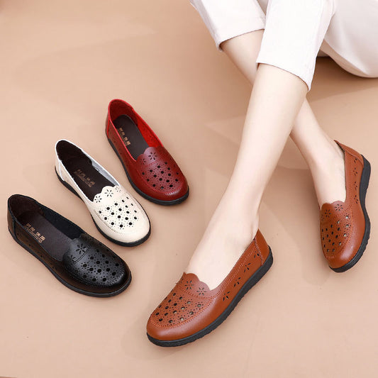 22025🔥Zapatos de cuero con suela blanda hueca