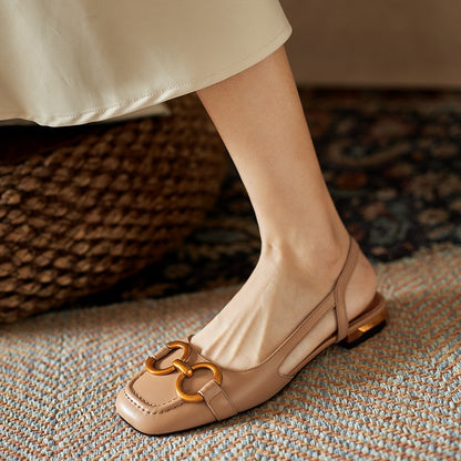 Sandalias de tacón bajo estilo francés