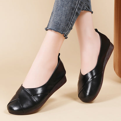 Zapatos planos de piel genuina para mujer – ideales para todo el año