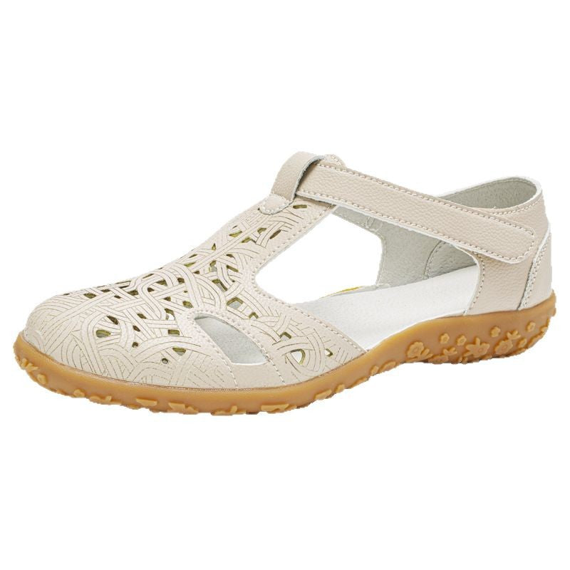 Sandalias de punta cerrada, suela suave, ligeras y con velcro
