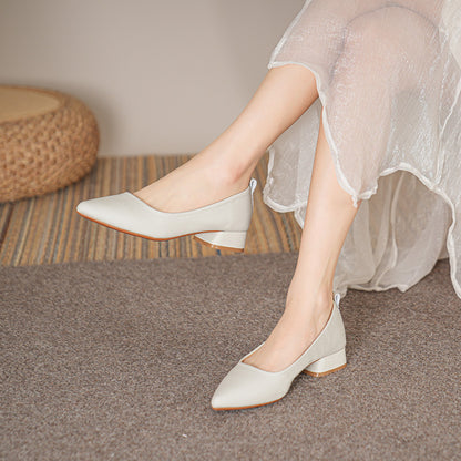 Tacones Bajos de Punta Fina para Mujer