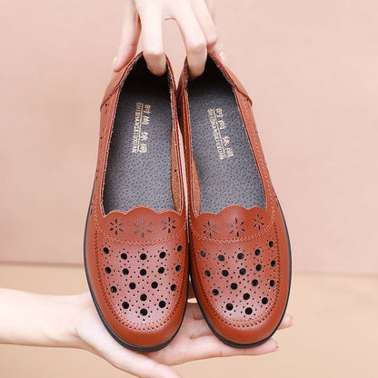 22025🔥Zapatos de cuero con suela blanda hueca