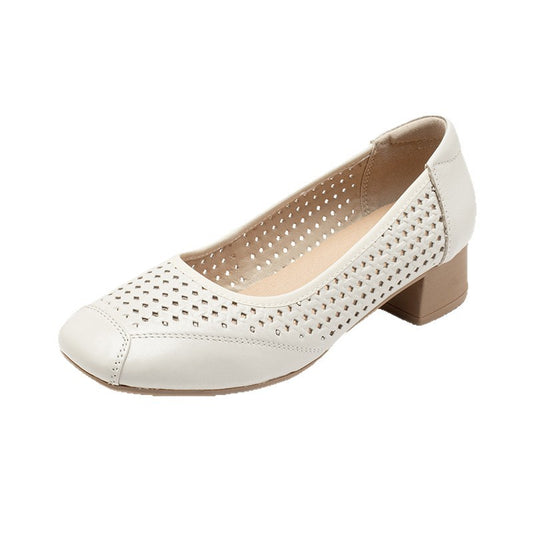 Zapatos de piel genuina de corte bajo para mujer – Nuevo