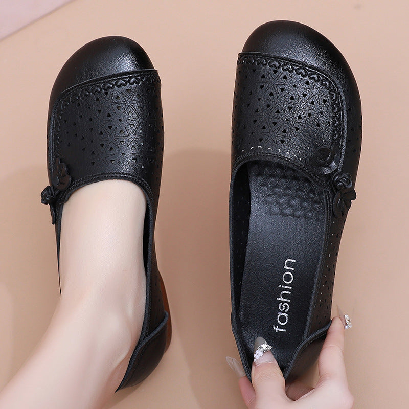 Zapatos de suela suave de goma flexible con perforaciones