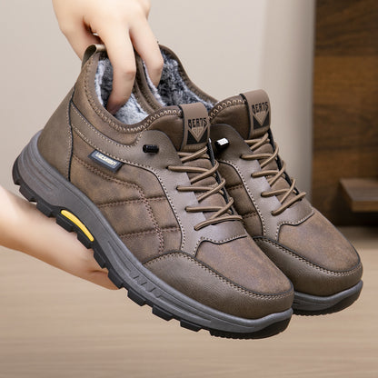 Zapatos antideslizantes de hombre de alta gama- forrados con pelo de conejo