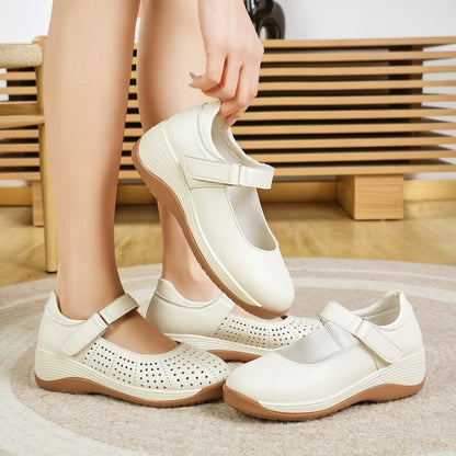 Zapatos de cuero huecos antideslizantes