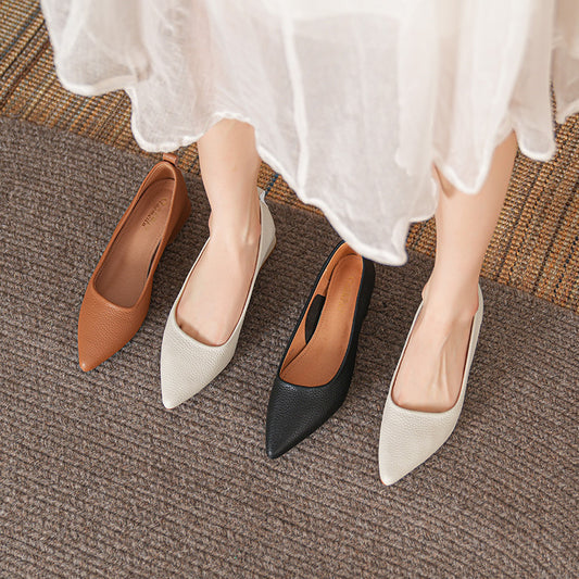 Tacones Bajos de Punta Fina para Mujer
