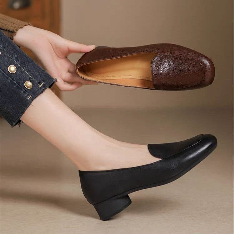 Mocasines de piel suave con corte bajo estilo francés