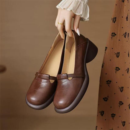 Zapatos retro francés – punta redonda, corte bajo