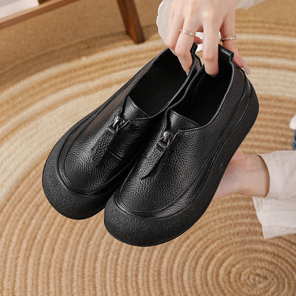 Zapatos de piel – primera capa, suela suave, retro