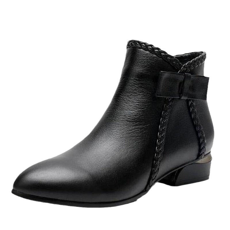 Botas de piel de mujer (lazo lateral)