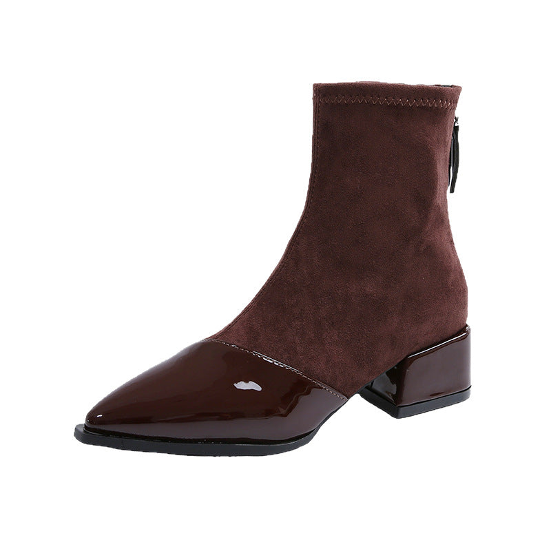 Botines de ante con punta afilada