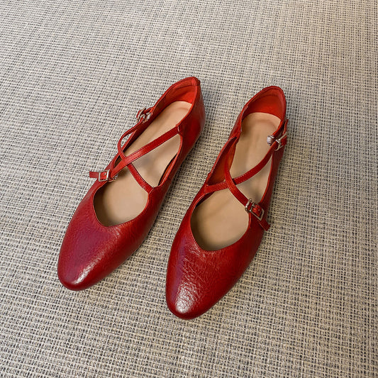Zapatos Mary Jane de corte bajo estilo ballet