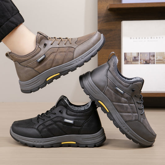 Zapatos antideslizantes de hombre de alta gama- forrados con pelo de conejo