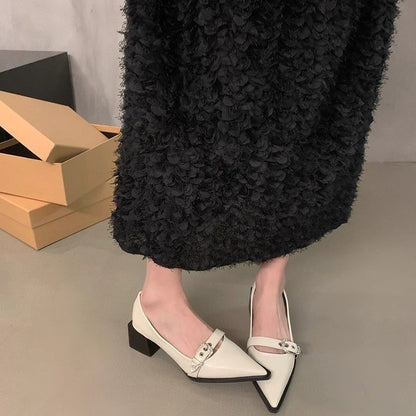Zapatos de Tacón Bajo con Hebilla Elegantes