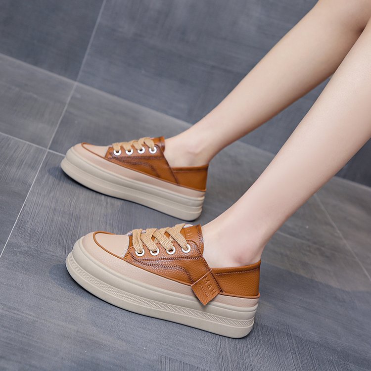 Zapatos casuales de cuero con suela de plataforma de gran venta