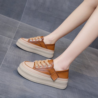 Zapatos casuales de cuero con suela de plataforma de gran venta