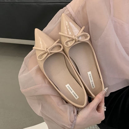 Balerinas Beige con Moño Elegantes