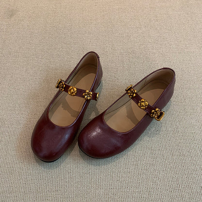 Zapatos Mary Jane de piel en rojo – nuevo modelo