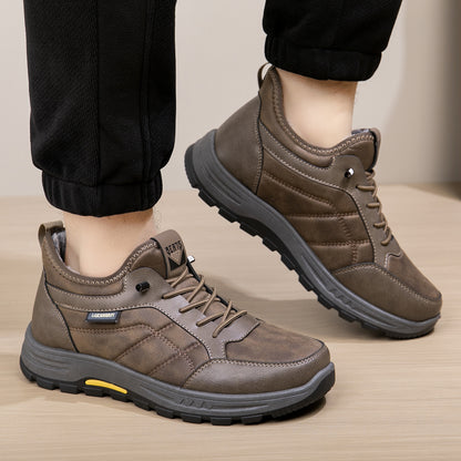 Zapatos antideslizantes de hombre de alta gama- forrados con pelo de conejo