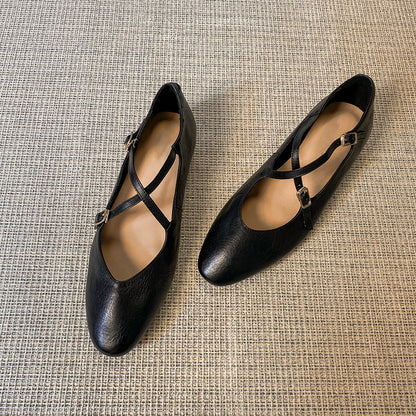 Zapatos Mary Jane de corte bajo estilo ballet