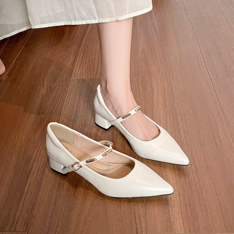 Tacones de tacón grueso con amortiguación y protección para los dedos