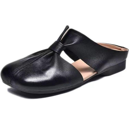 Mules de piel suave con punta cerrada