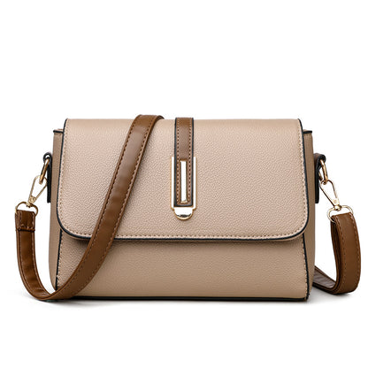 Bolso de piel suave en colores contrastantes para mujer
