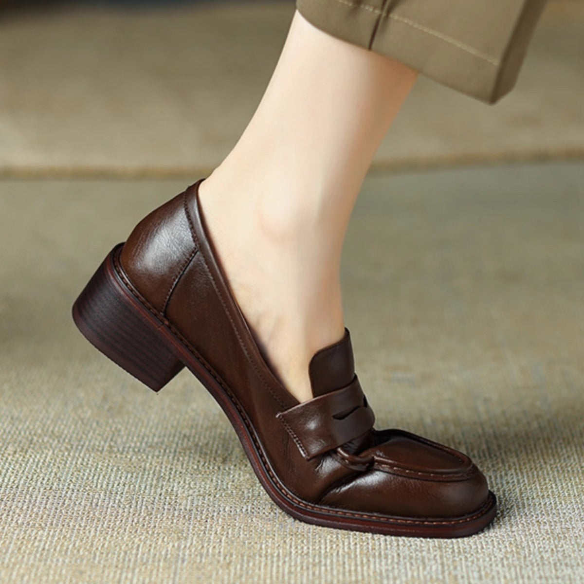 Mocasines ligeros de punta cuadrada