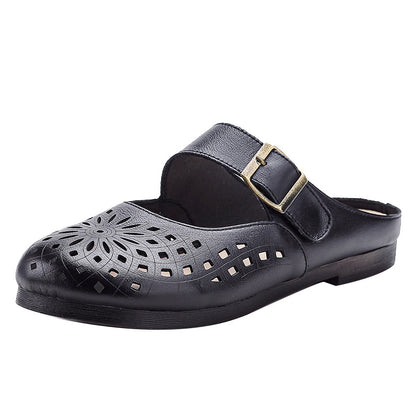 Zapatos de piel genuina con agujeros y suela suave