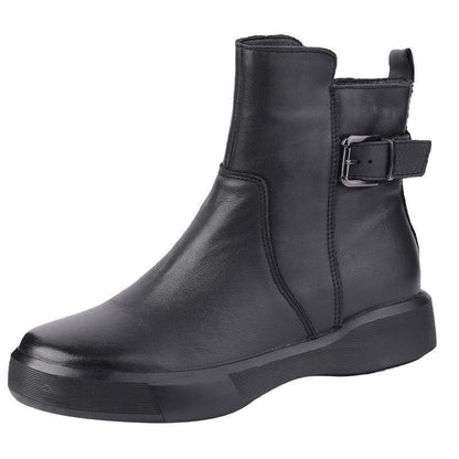 Botines casuales de punta redonda con suela plana estilo motero