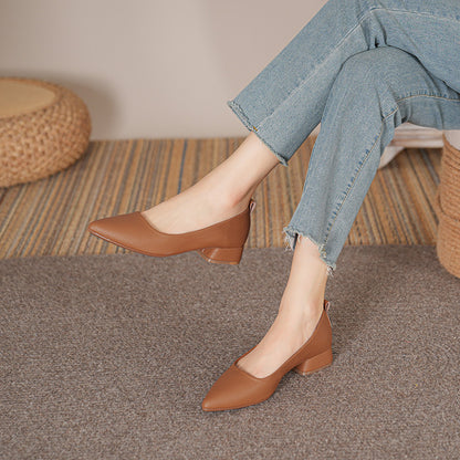 Tacones Bajos de Punta Fina para Mujer