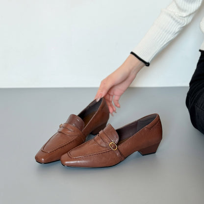 Zapatos de piel genuina estilo retro – versátiles y combinan con todo