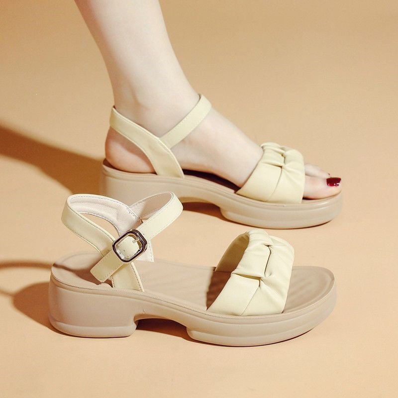 Sandalias de playa con tacón grueso y suela suave