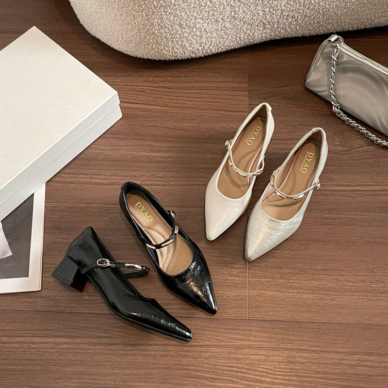 Tacones de tacón grueso con amortiguación y protección para los dedos