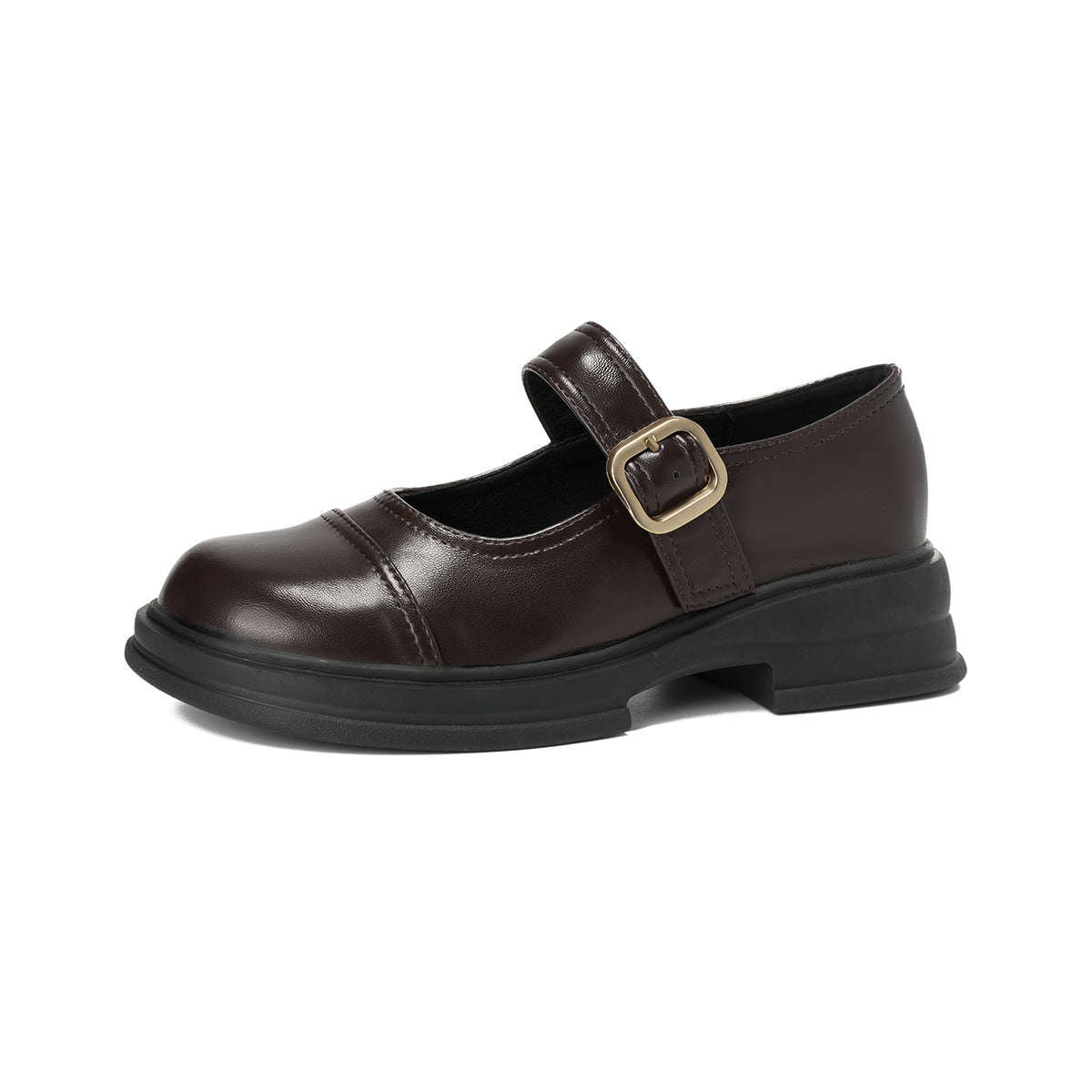 Zapatos de piel estilo inglés retro con plataforma