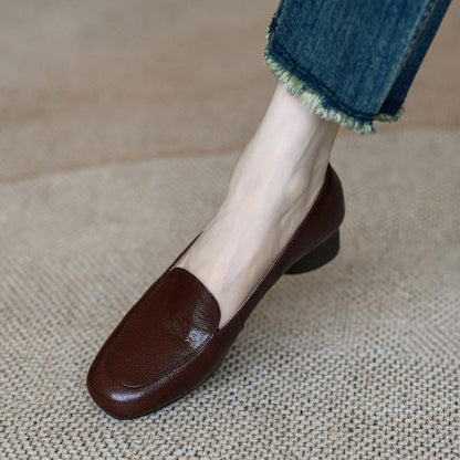 Mocasines de piel suave con corte bajo estilo francés