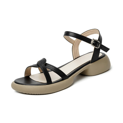 Sandalias de piel genuina con suela suave y antideslizante