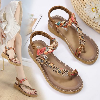Sandalias de plataforma con tejido estilo bohemio