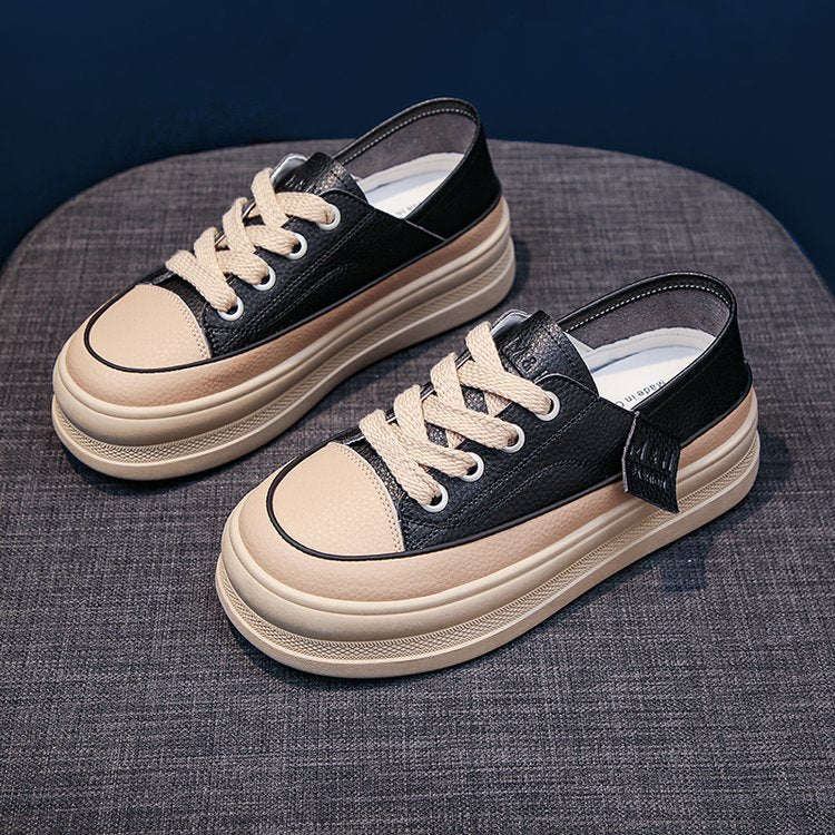 Zapatos casuales de cuero con suela de plataforma de gran venta