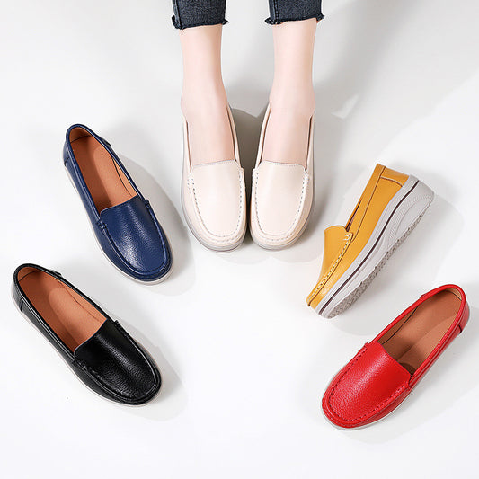 Mocasines de plataforma de piel auténtica