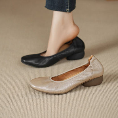 Zapatos casuales de punta redonda, suela plana y corte bajo