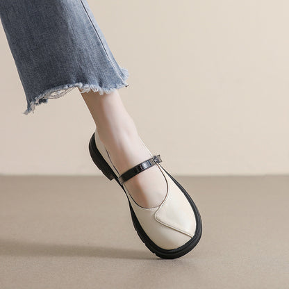 Zapatos Mary Jane de punta redonda con plataforma