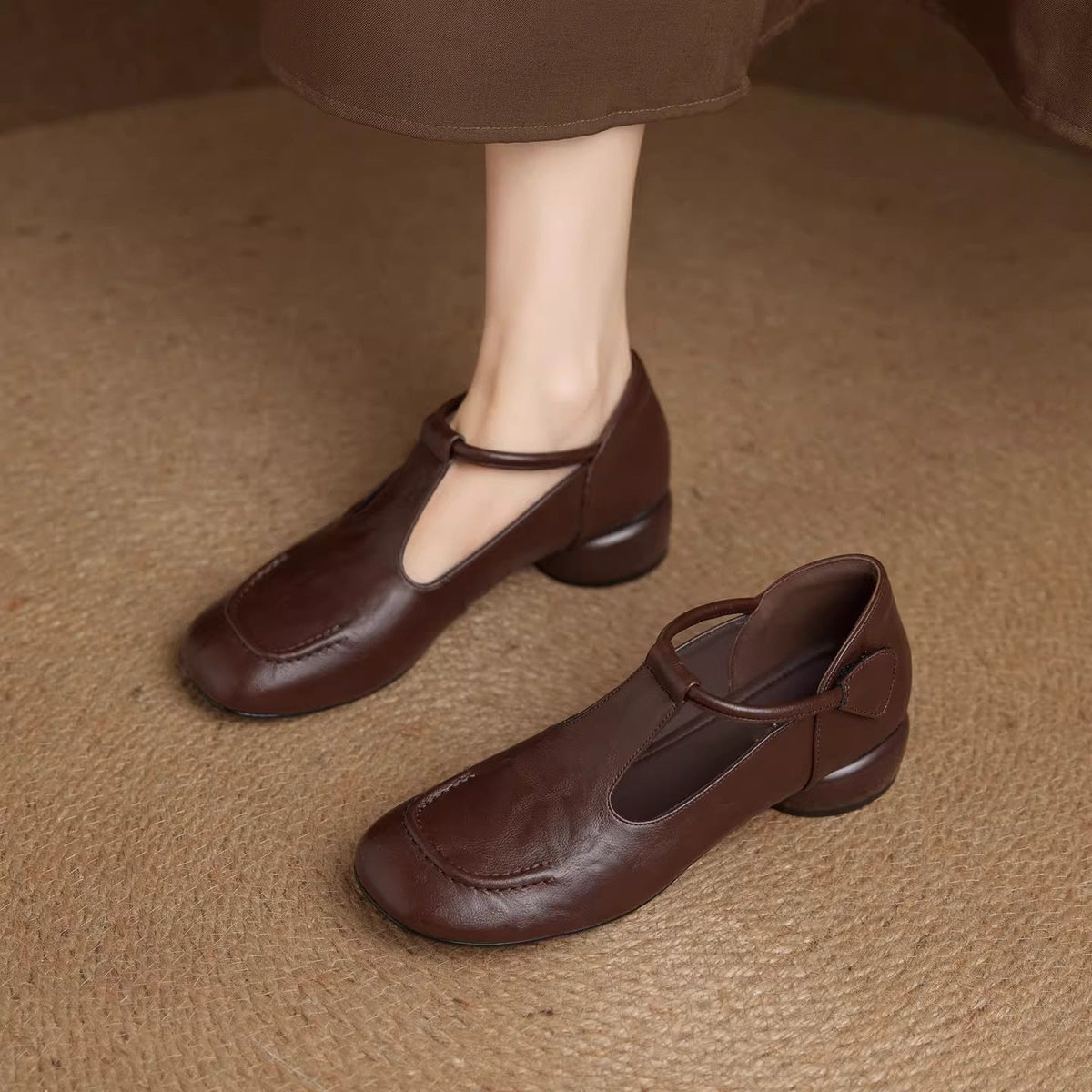 Elegancia Natural｜Mary Jane de Piel para Mujer