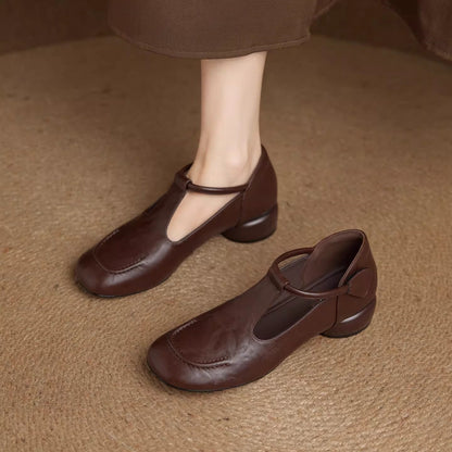 Elegancia Natural｜Mary Jane de Piel para Mujer
