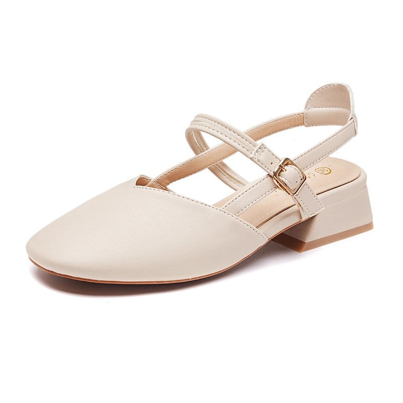 Zapatos Mary Jane de estilo francés con tacón grueso