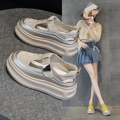 Mocasines de piel genuina con plataforma