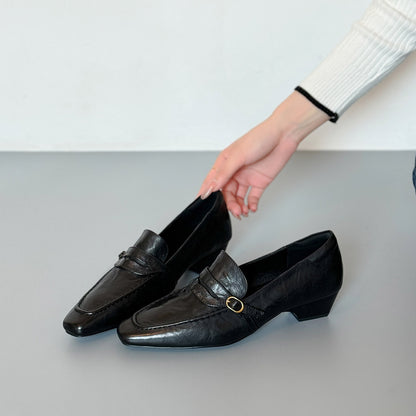 Zapatos de piel genuina estilo retro – versátiles y combinan con todo