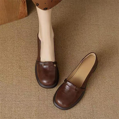 Zapatos retro francés – punta redonda, corte bajo